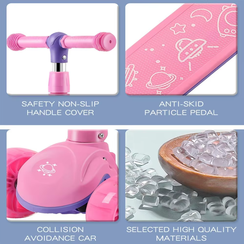 Trottinettes 2 en 1 pour enfants, trottinette à 3 roues pour garçons et filles, hauteur et siège réglables, pont antidérapant, assis ou sur pied, avec frein