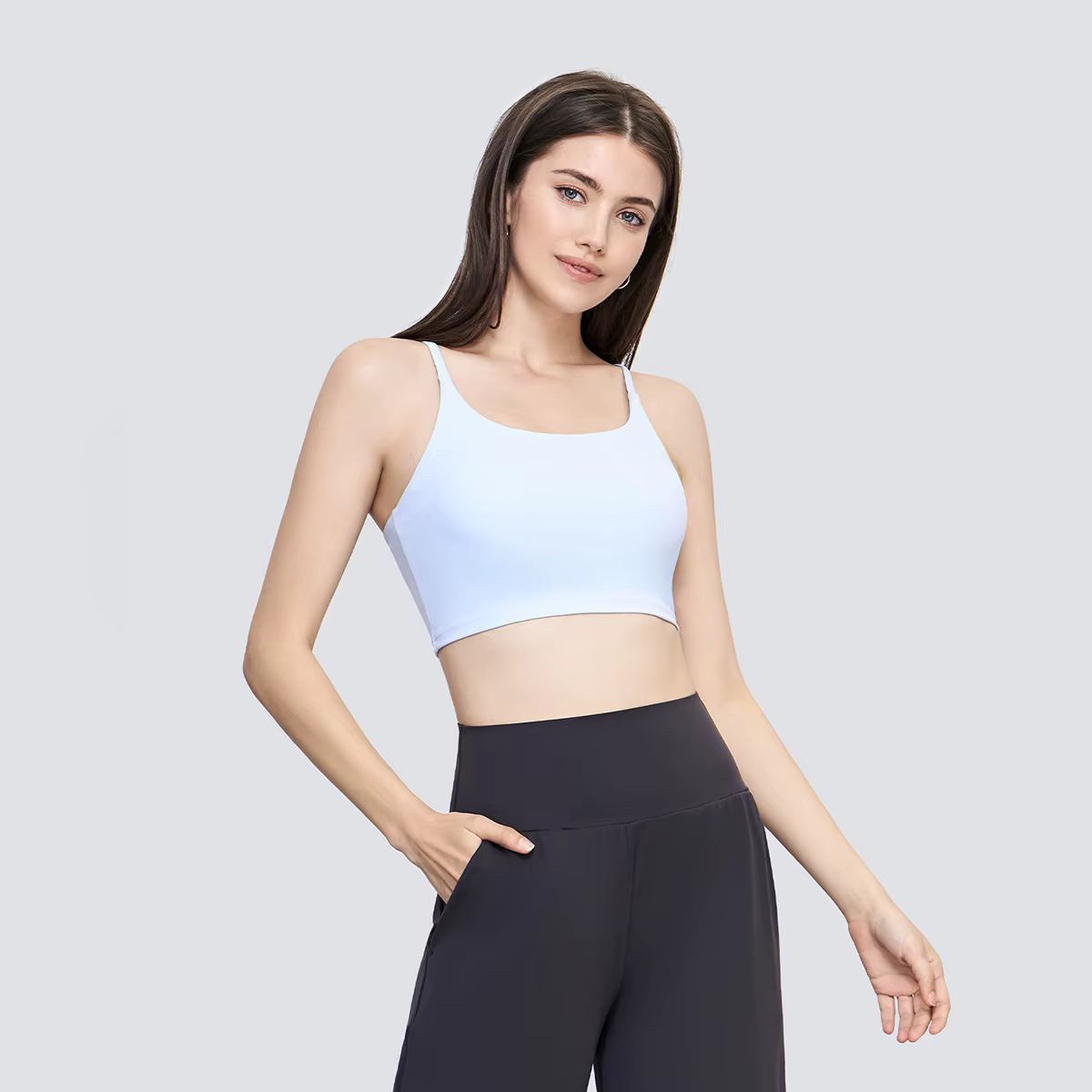 Bretelles débardeurs de Yoga pour Fitness sensation nue soutien-gorge de Sport gilet de gymnastique femmes Camisole