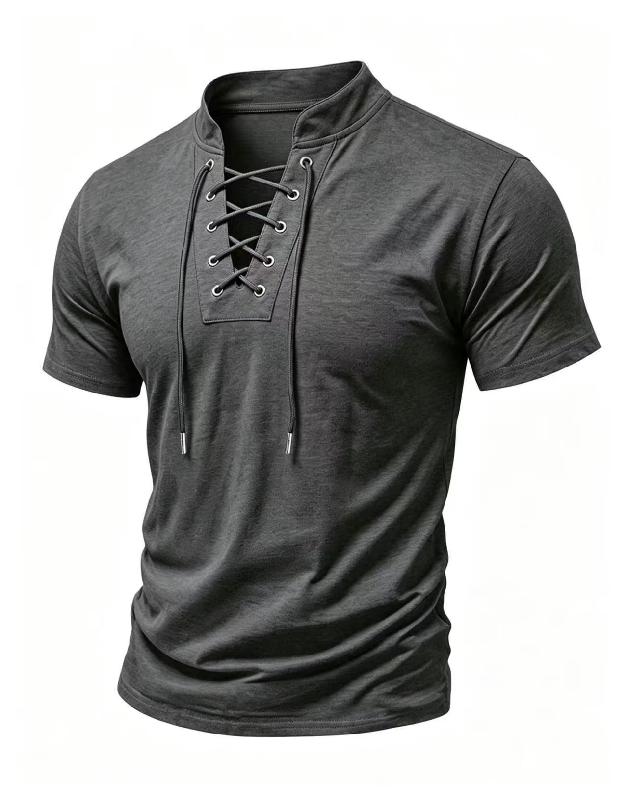 T-shirt à manches courtes à lacets pour hommes