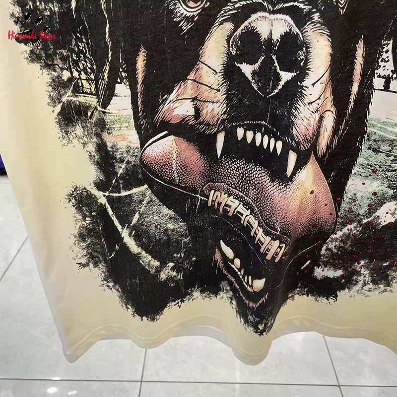 Nouveau T-shirt sans manches MAJESTIK à imprimé animalier en strass pour homme et femme