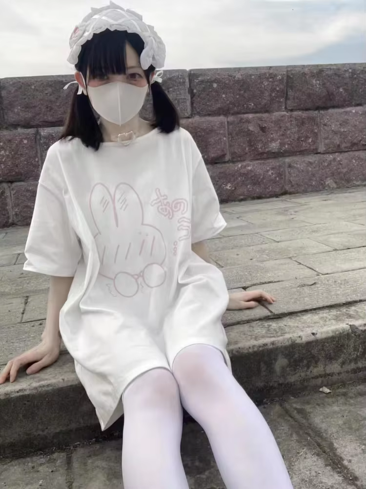 T-shirt imprimé dessin animé Kawaii pour femmes