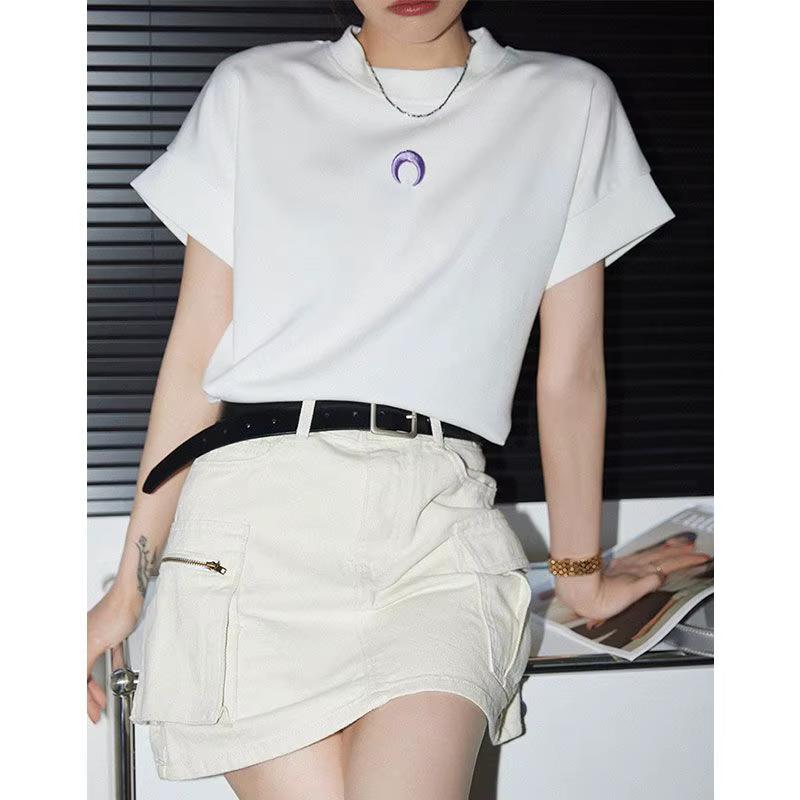 Nouveau T-shirt blanc d'été pour femme – Style décontracté et chic