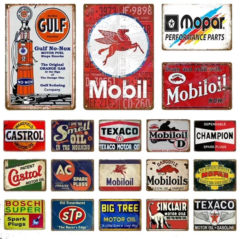Panneau d'affichage d'huile moteur, plaque murale de rouille Vintage, signes de voiture, lubrifiant, gaz, affiche en métal, signe en étain, décor de Garage, boutique de voiture, Plaques en fer blanc
