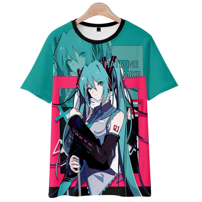 Hatsune Miku T-shirt dessin animé manches courtes pantalon ensemble