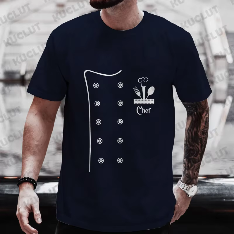 Drôle Chef t-shirt hommes à manches courtes cuisinier