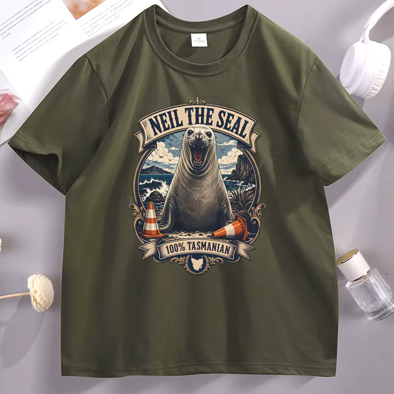 T-Shirt Vintage Neil The Seal Become Ungovernable pour hommes et femmes, T-Shirts humoristiques avec Meme d'animaux, vêtements graphiques Streetwear unisexes