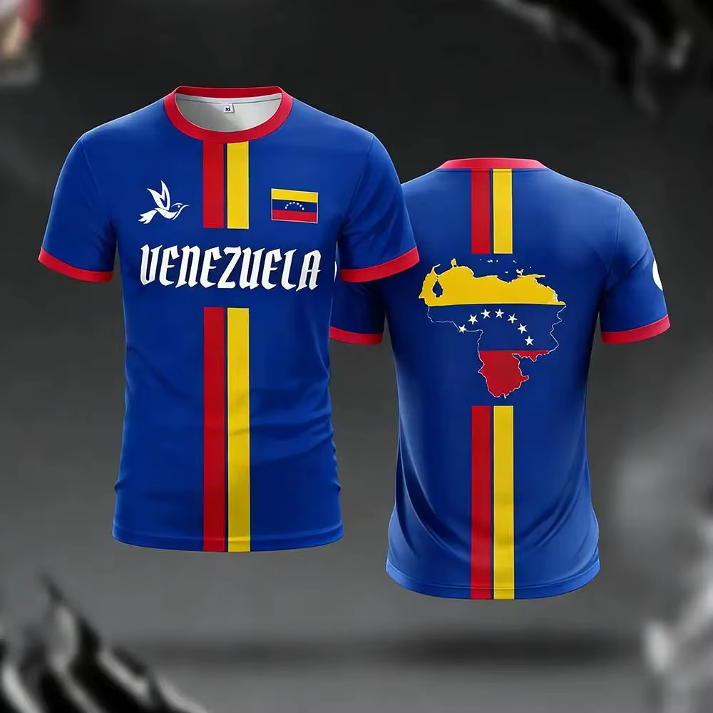 Venezuela maillot de Football t-shirts nouvelle mode à manches courtes drapeau du Venezuelan impression 3D t-shirt