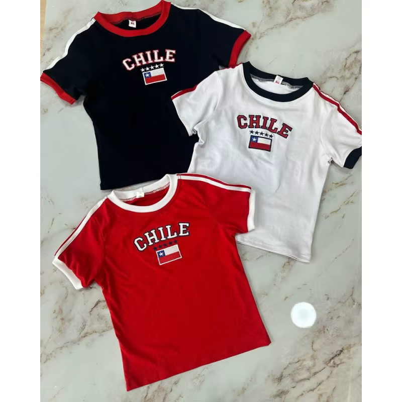 T-shirt court style streetwear gothique emo pour fille