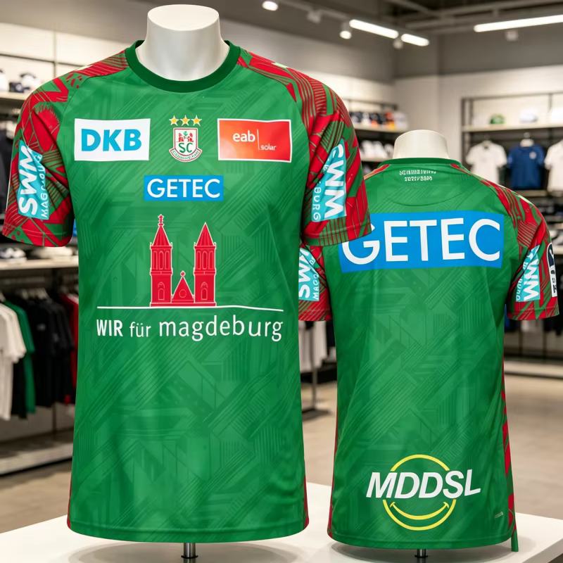 Nouveau Maillot de Handball SC Magdeburg pour Hommes et Enfants, Tenue de Sport Respirante pour Matchs de Handball, Modèle Parent-Enfant, Tailles 26-25