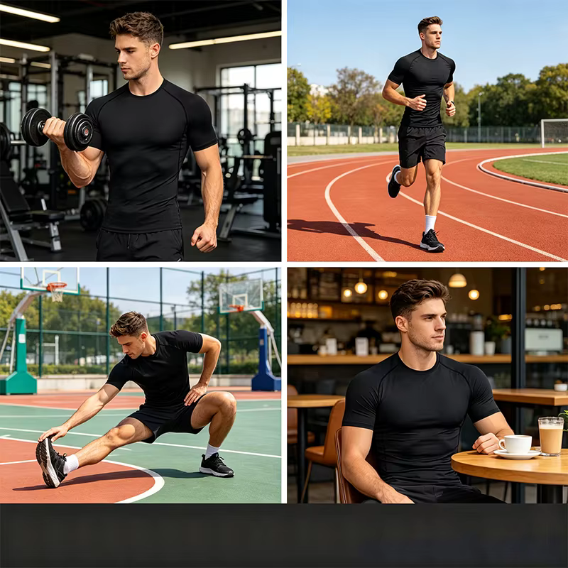 T-shirt de sport moulant pour homme