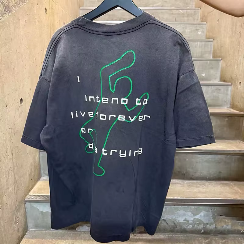 Streetwear Vintage SAINT t-shirt hommes femme meilleure qualité col rond décontracté printemps été coton nouveau lavé à