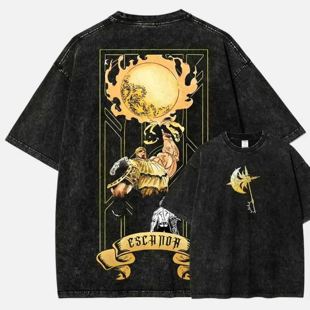 T-shirt Anime Vintage Double Face Escanor Les Sept Pêchés Capitaux