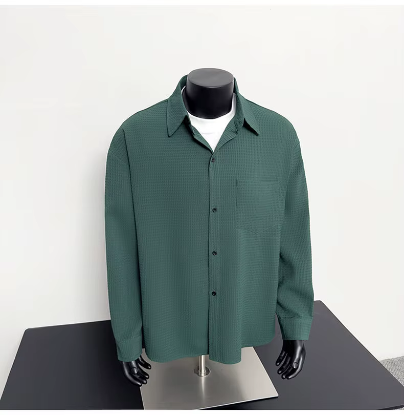 2025 printemps et automne chemise de travail hommes à manches longues veste décontractée mode ample décontracté