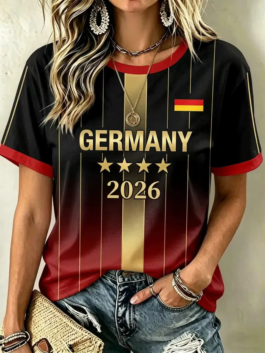 T-shirt de football allemand à col en V