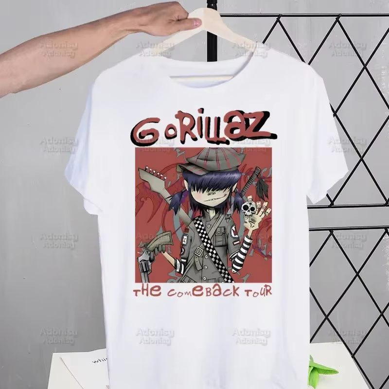 Gorillaz groupe de musique moderne dessin animé hommes T-shirt mignon impression chemise