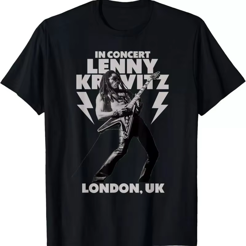 T-shirt imprimé Lenny Kravitz pour hommes et femmes