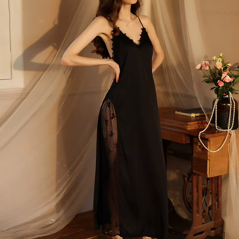 Kimono dos nu en satin pour femme
