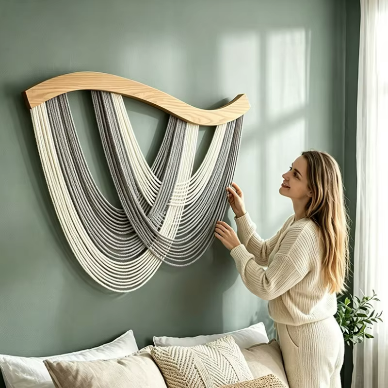 Décoration murale en macramé