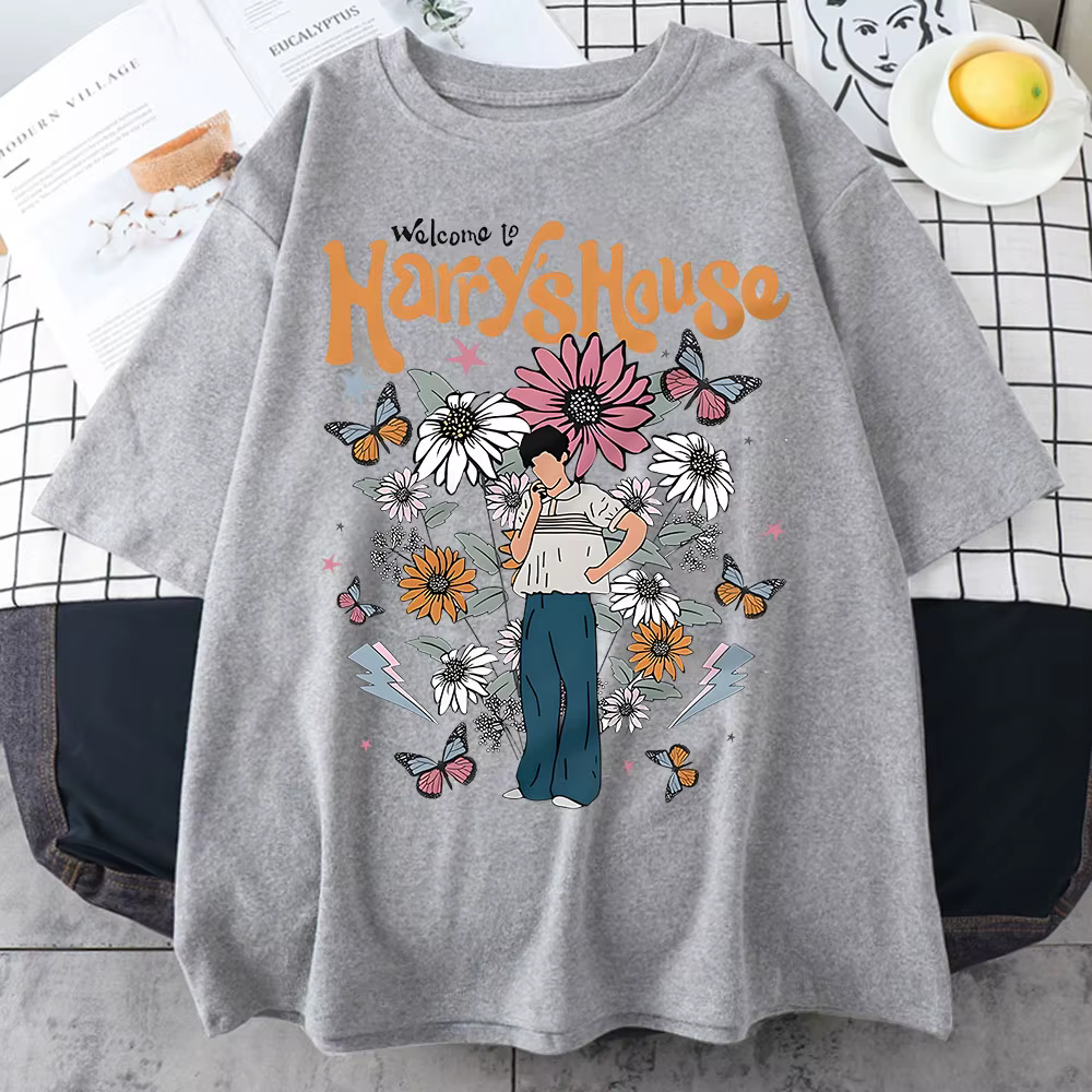 Harrys House femmes T-shirts coton été Manga graphique à manches courtes t-shirt doux originalité tranche de vie Individualisation