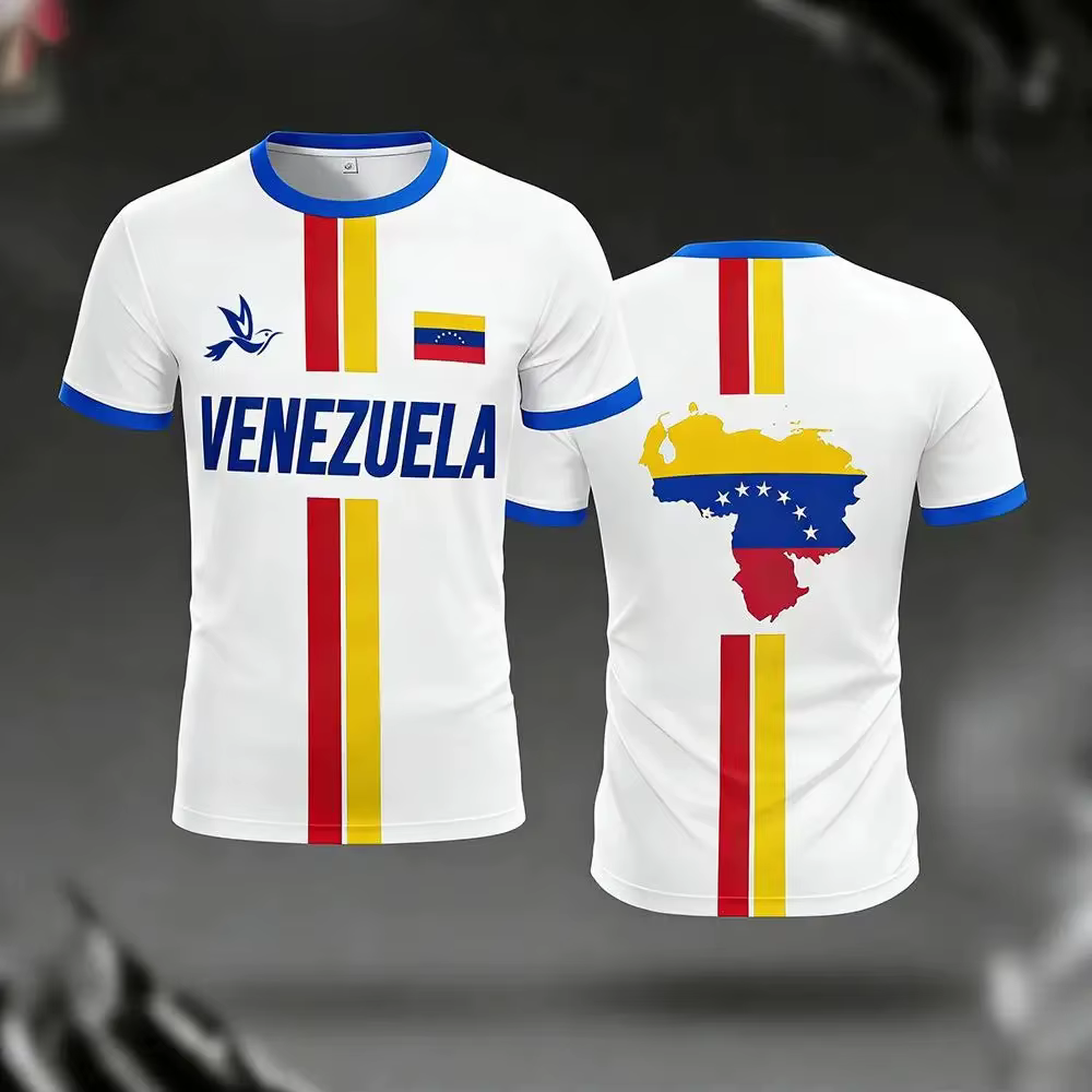 Venezuela maillot de Football t-shirts nouvelle mode à manches courtes drapeau du Venezuelan impression 3D t-shirt