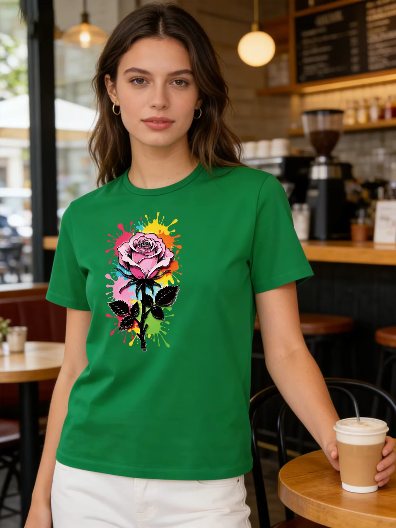 T-shirt vert pour femme