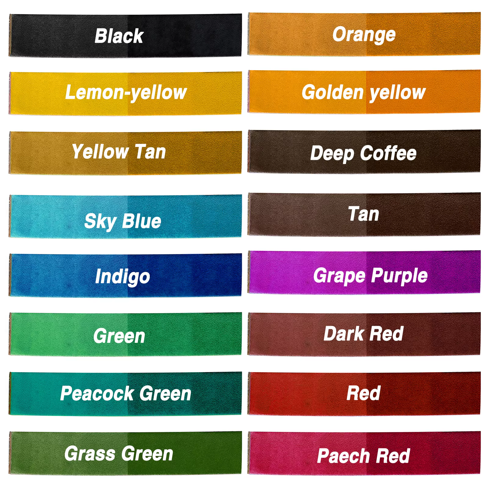 30 ml/bouteille 16 couleurs cuir coloration Pigment colorant liquide