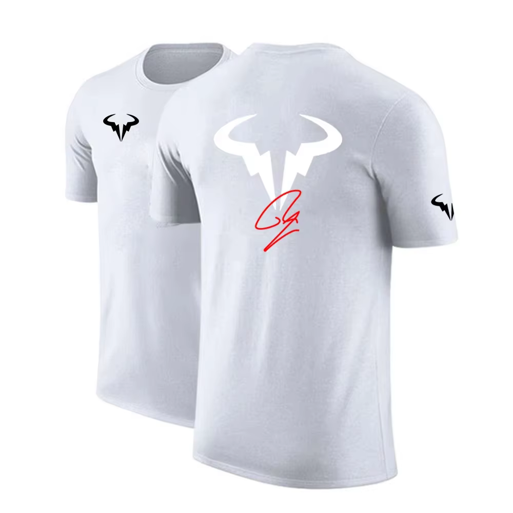 Rafael Nadal joueur de tennis hommes marque coton haute qualité impression ordinaire à manches courtes T-Shirt couleur unie décontracté hauts