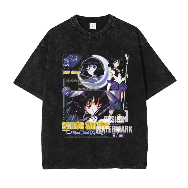 Bandai Anime s-sailor lune T-shirts Vintage lavé Michiru t-shirt Tsukino Rei Makoto Marina Usagi hauts