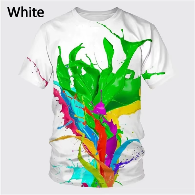 T-shirt imprimé graffiti 3D pour homme
