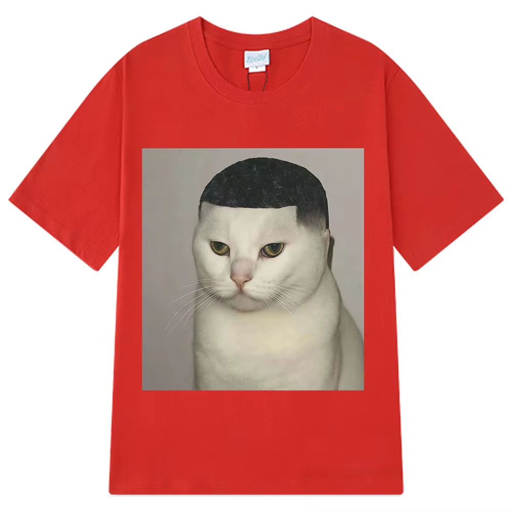 T-shirt humoristique avec motif de chat coupé à la tondeuse