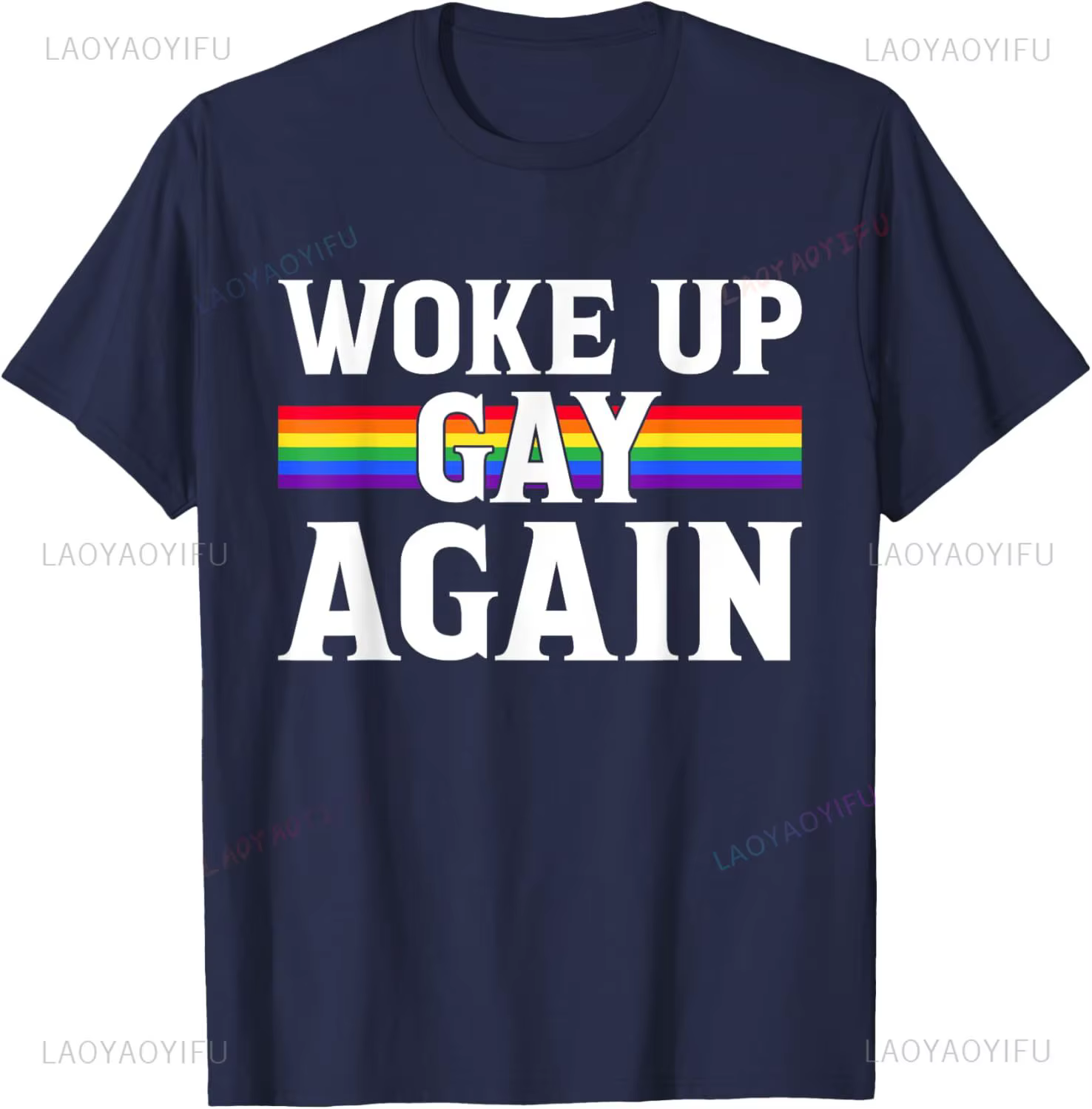 Woke Up Gay Again-drôle LGBT LGBTQ dictons T-Shirt femme homme été coton imprimé