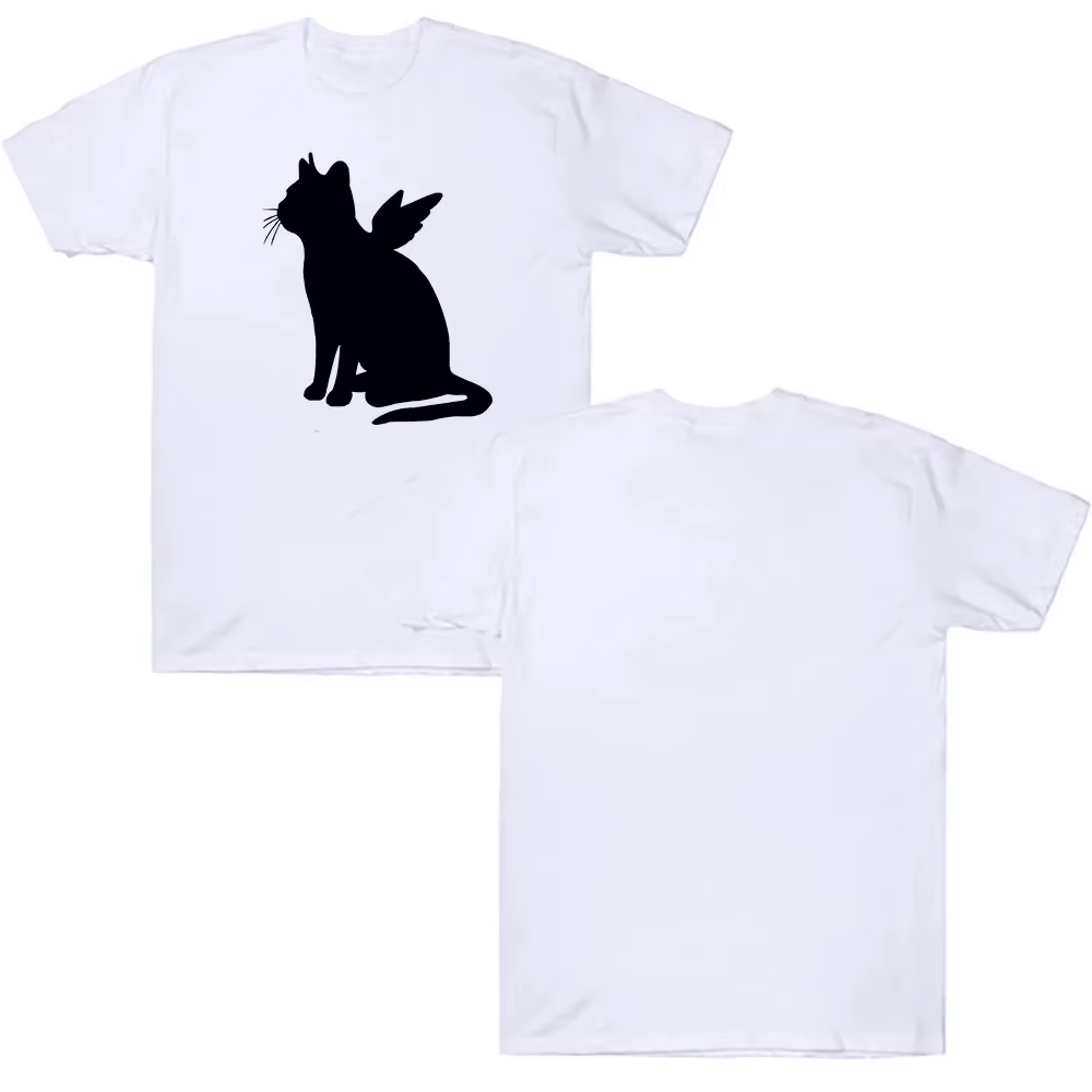 Kpop fille bande T-shirt chat ange imprimer vêtements Style coréen femmes hommes