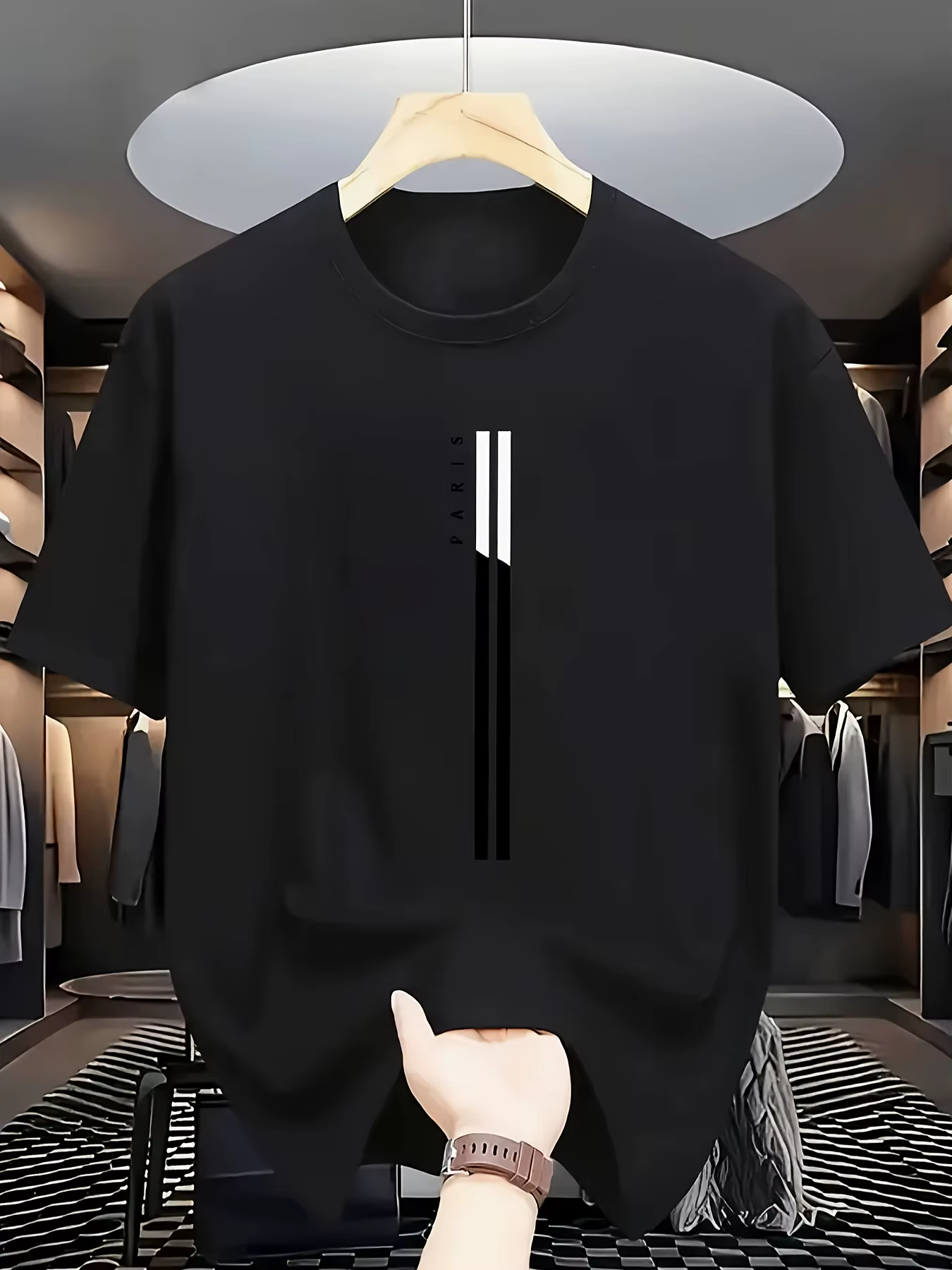 T-shirt noir minimaliste pour homme