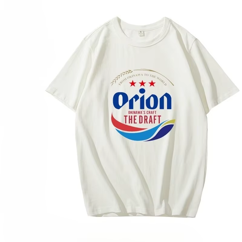T-shirt Homme Été 2026 Col Rond Manches Courtes Imprimé Lettres et Étoiles Orion 100% Coton Doux et Respirant