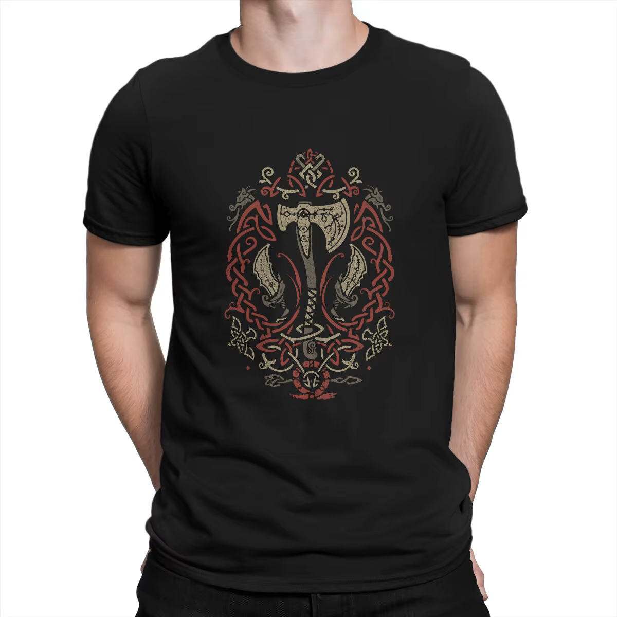 Ragnarok icône avec Kratos et Atreus t-shirt décontracté dieu de la guerre