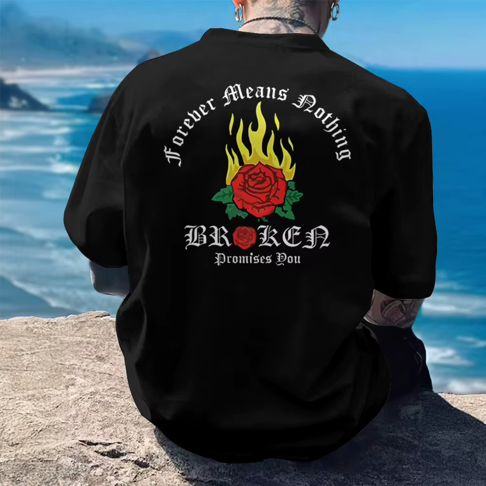 T-shirt pour homme en coton 100% avec imprimé graphique soleil et plage