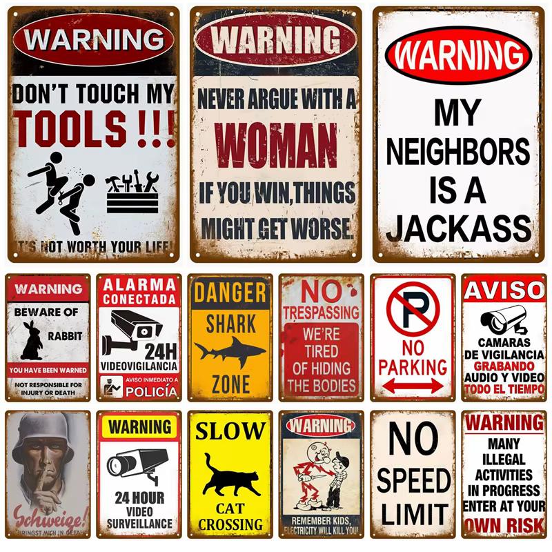 Décoration murale de porte de Danger de Garage
