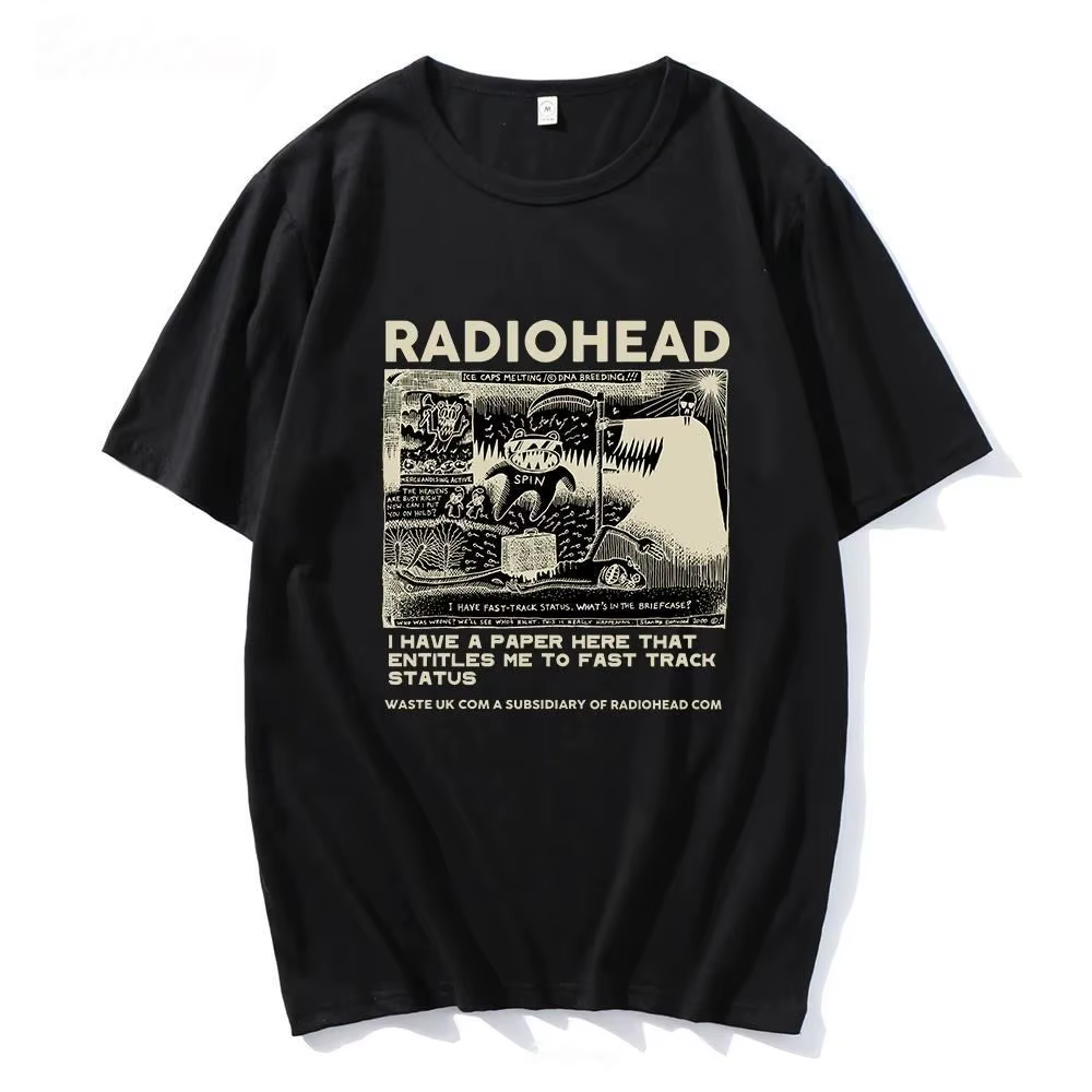 T-shirt avec logo du groupe de rock Radiohead imprimé pour l'été