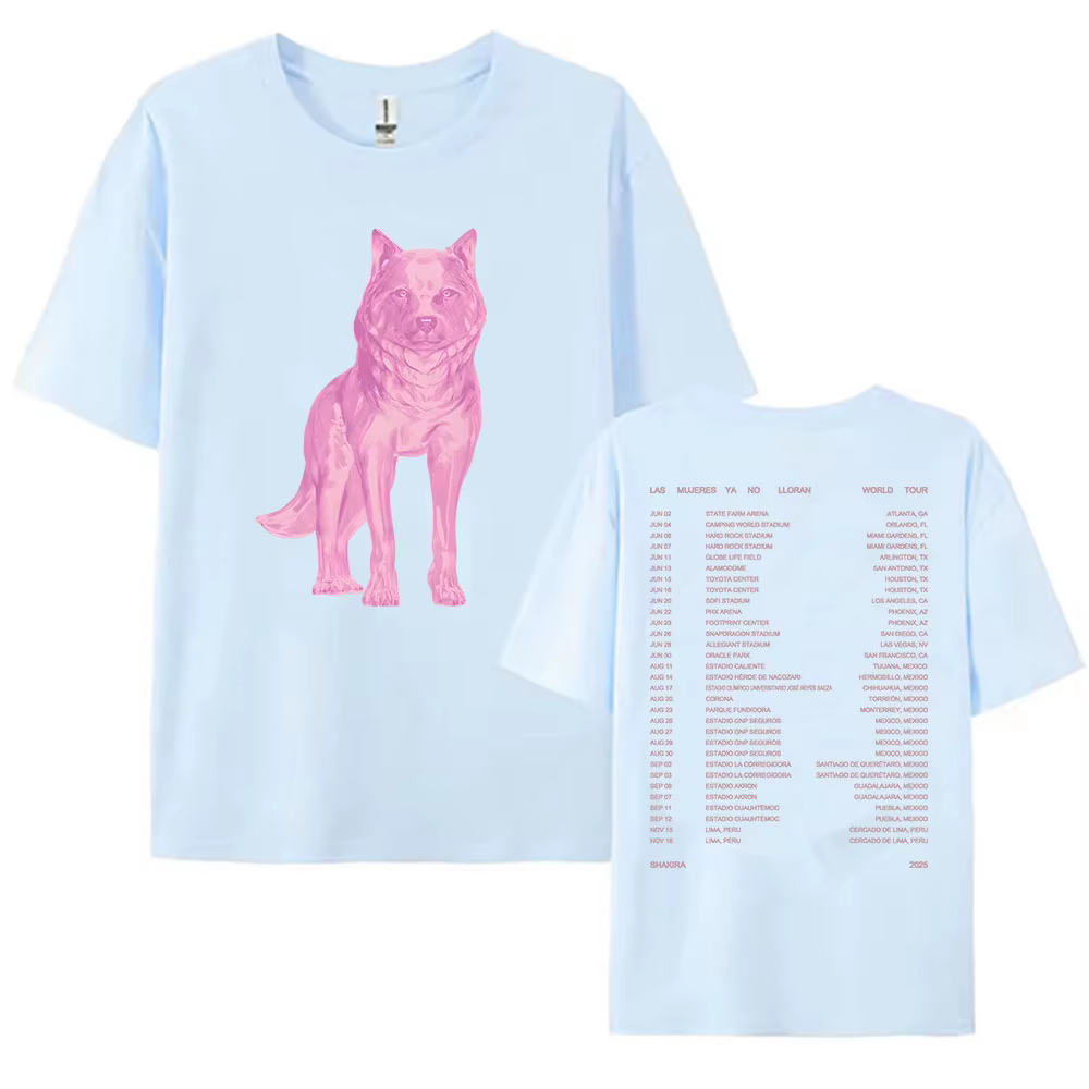 Isabel Tee Las Mujeres Ya No Lloran World Tour 2025 t-shirts Shakira chanteur impression T-shirt coton femmes à manches