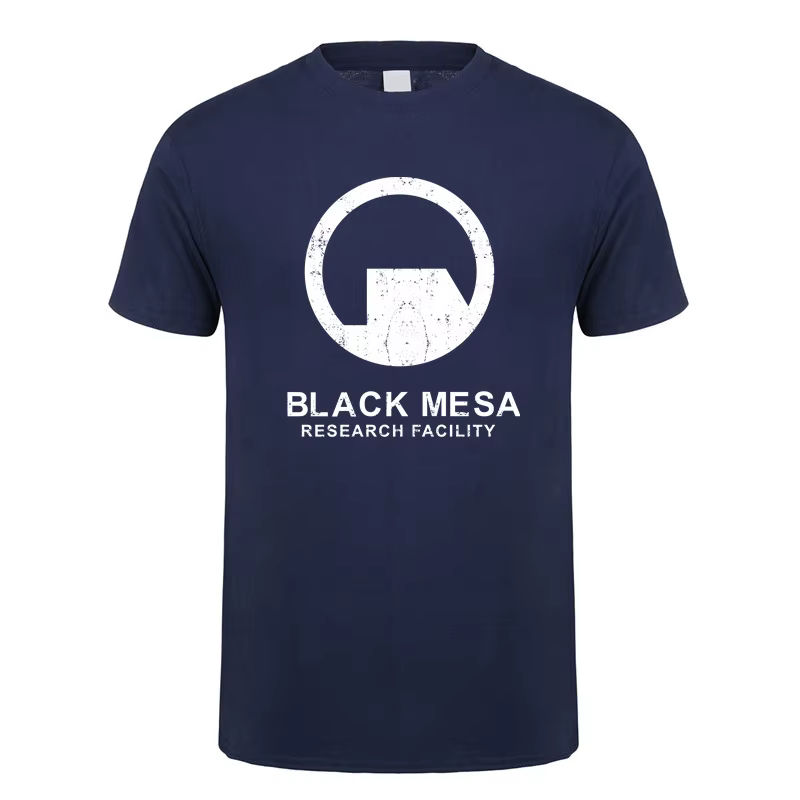 Noir Mesa établissement de recherche t-shirt graphique hommes coton Streetwear à manches courtes t-shirts