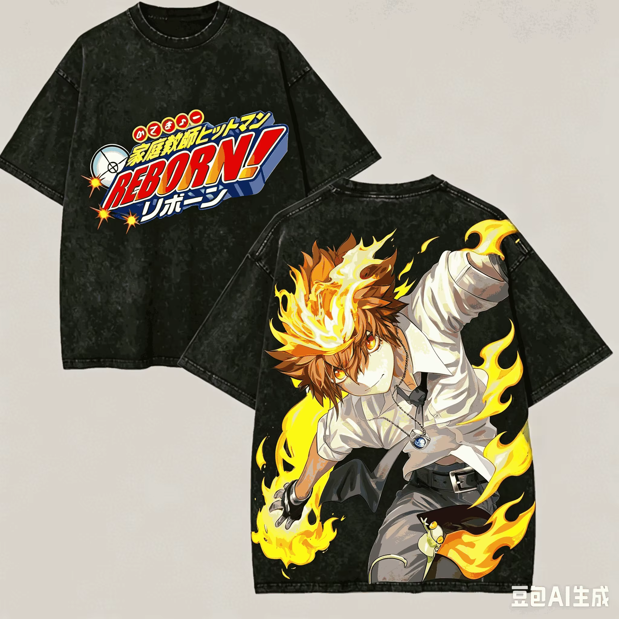 HITMAN REBORN! T-shirt lavé pour les amateurs d'anime