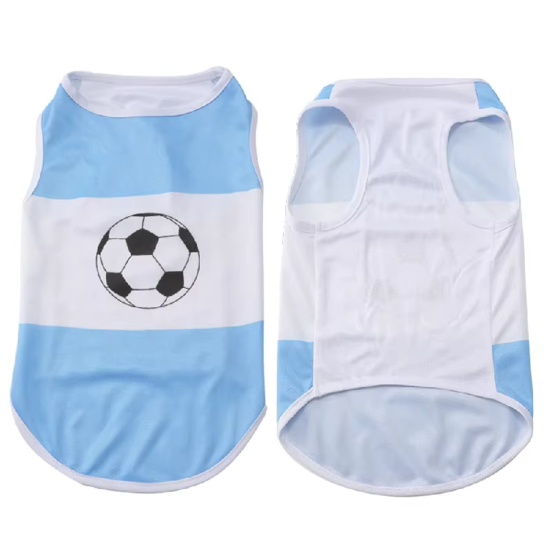 Vêtements pour chien, maillot de football pour chien, tenue avec drapeau national d'Espagne, France, Allemagne, Pays-Bas, Italie, Argentine, Brésil
