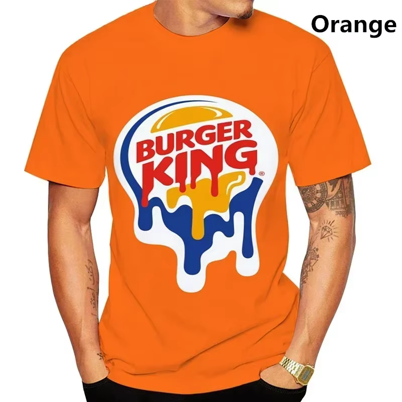 2025 été Burger King hommes femmes nouvelle mode 3D imprimé T-Shirt décontracté Cool à manches courtes impression