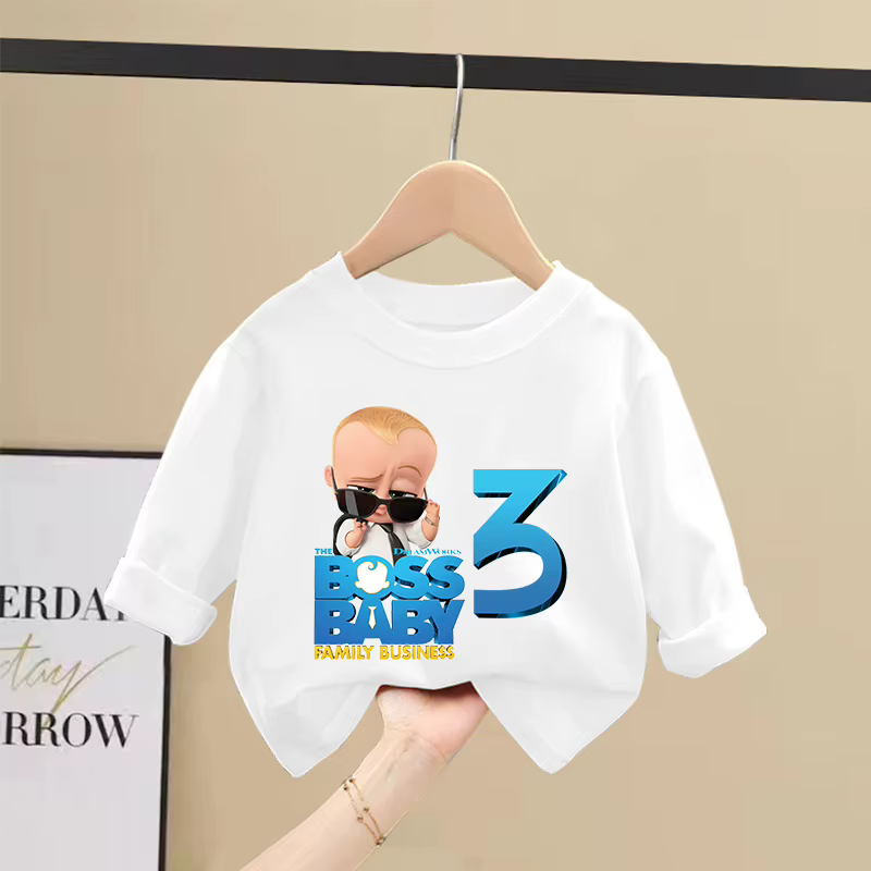 T-shirt mignon Baby Boss numéro 1-10 à manches longues