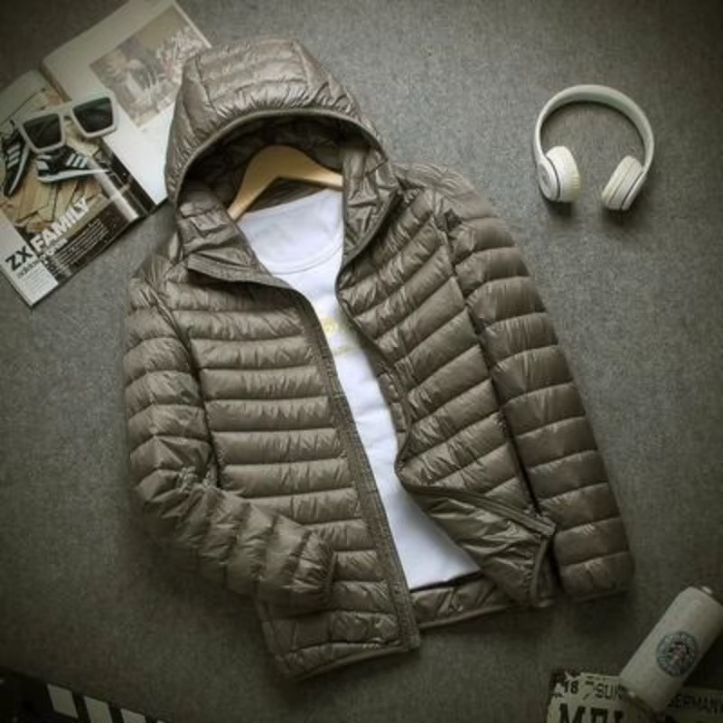 Nouvelle marque automne hiver doudoune légère hommes mode à capuche court grand Ultra-mince léger jeunesse mince manteau