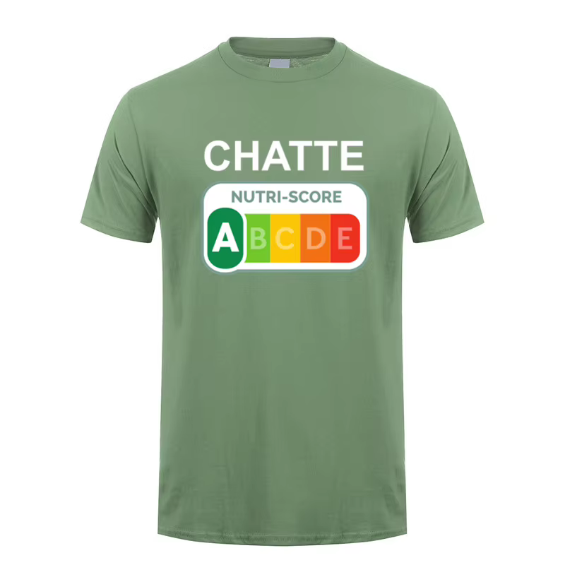 T-shirt drôle Nutri-Score A Chatte Cat Lover pour hommes