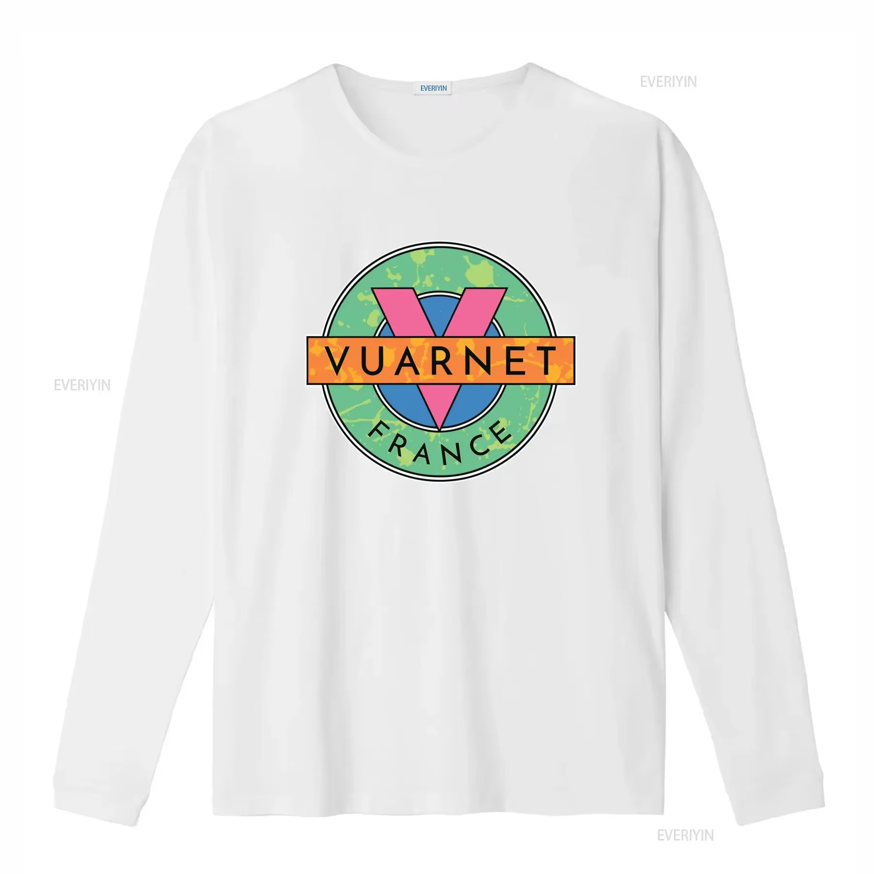 T-shirt homme Vuarnet France bleu marine avec logo coloré imprimé