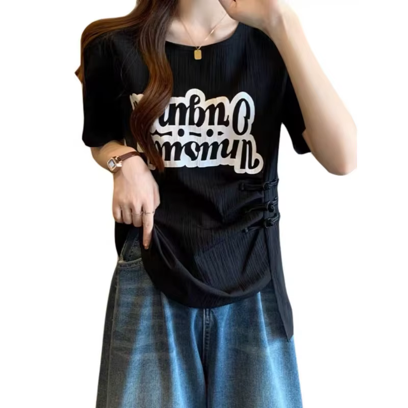 T-shirt imprimé à manches courtes pour femme grande taille