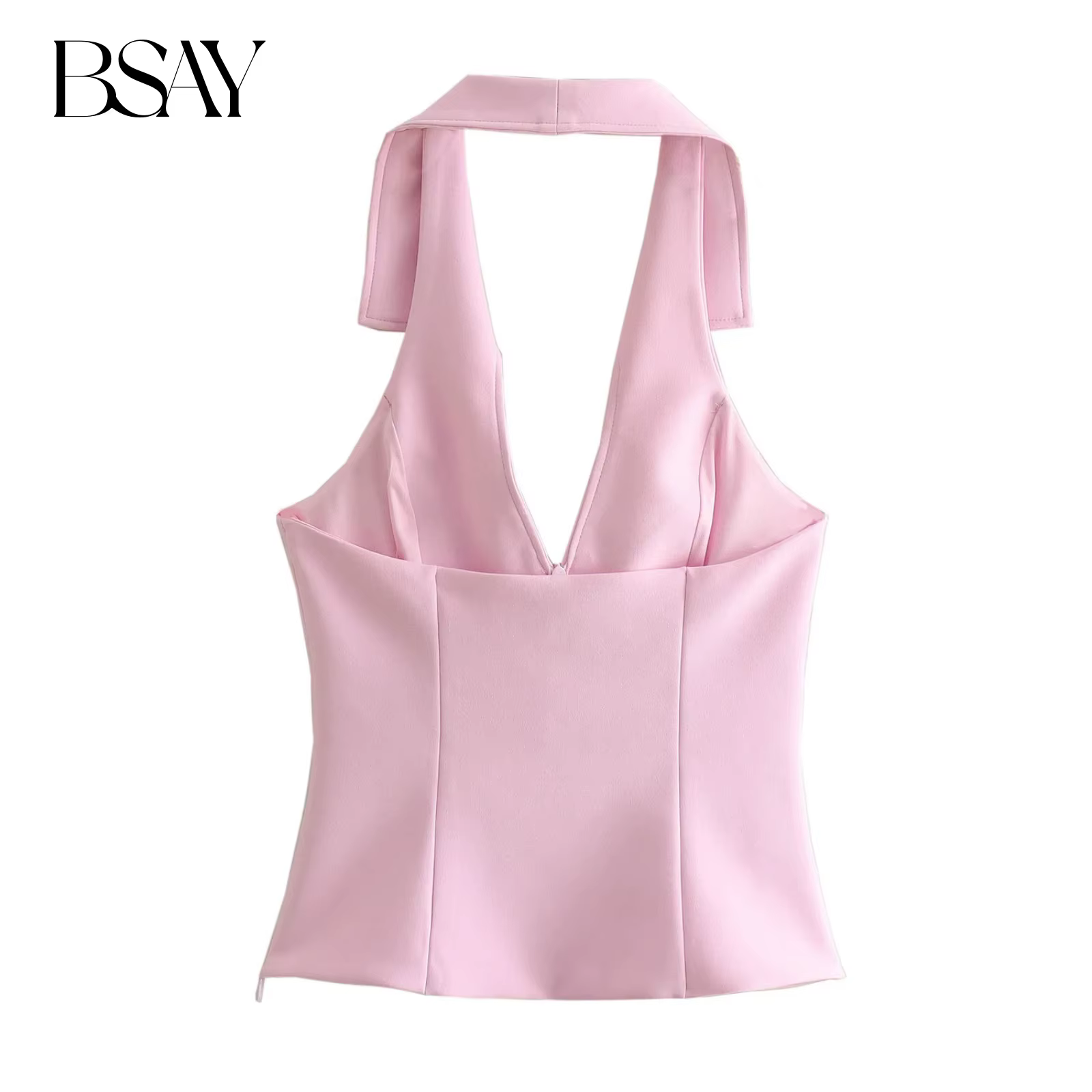 BSAY femmes mode été nouvelle chemise sans manches Style haut à licou Blouse vêtements de rue gilet réservoir Chic dames culture hauts Mujer