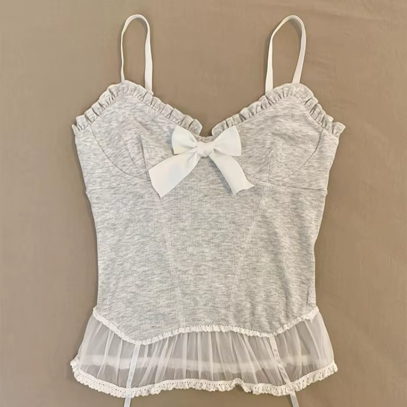 Kawaii débardeur femmes blanc dentelle Camisole Sexy Chic